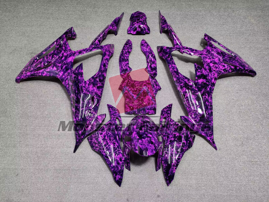 BMW S1000RR 2019 - 2022 Dirty Hot Pink ABS fairings - custom motorcycle bodywork kit by Monster Fairings