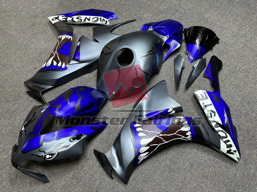 Honda CBR1000RR custom ABS fairings 2012 - 2016 in Silver Blue Monster - durable replacement kit, Monster Fairings