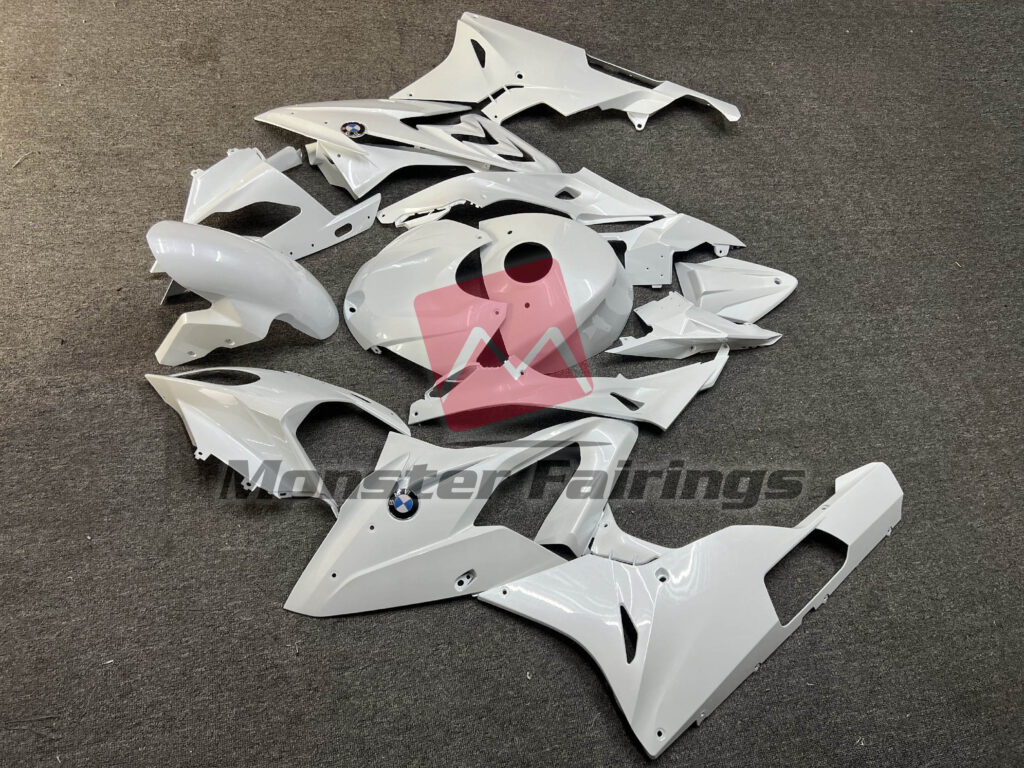 2015 - 2016 BMW S1000RR Gloss White fairing set - ABS injection, custom painted by Monster Fairings