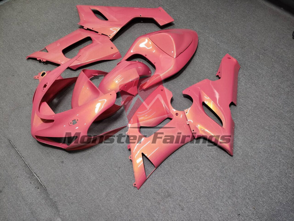 2005 - 2006 Kawasaki ZX6R Gloss Flamingo Pink fairing set - ABS injection, custom painted by Monster Fairings