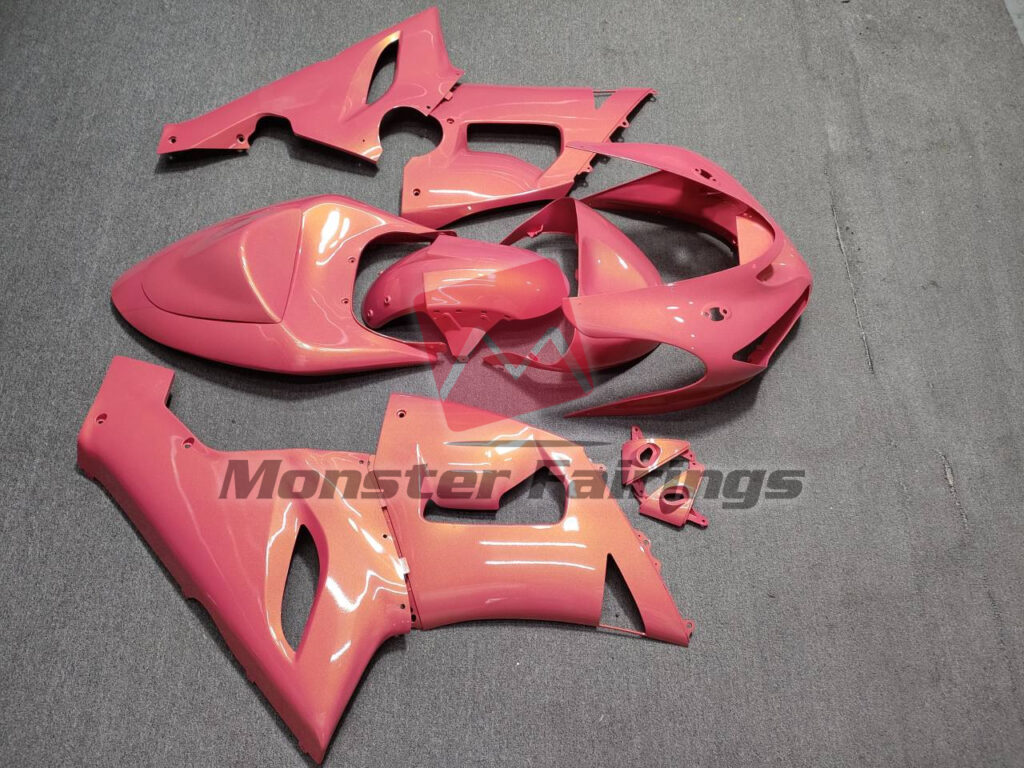 Kawasaki ZX6R custom ABS fairings 2005 - 2006 in Gloss Flamingo Pink - durable replacement kit, Monster Fairings