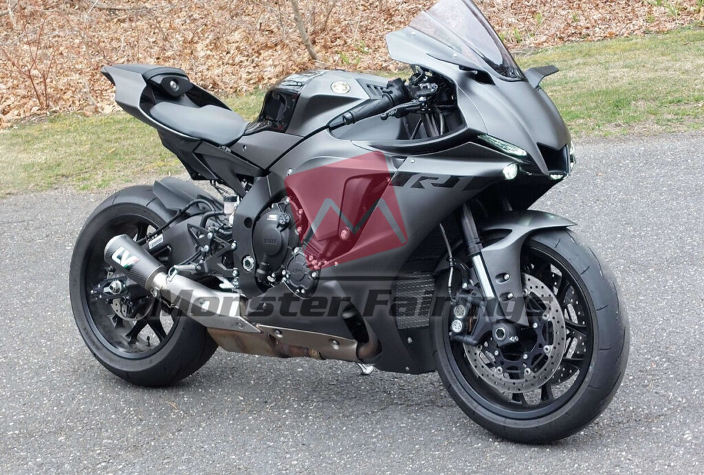 Matte Dark Gray Gloss Black ABS fairings for Yamaha R1 2020 - 2025 - premium OEM fit kit by Monster Fairings