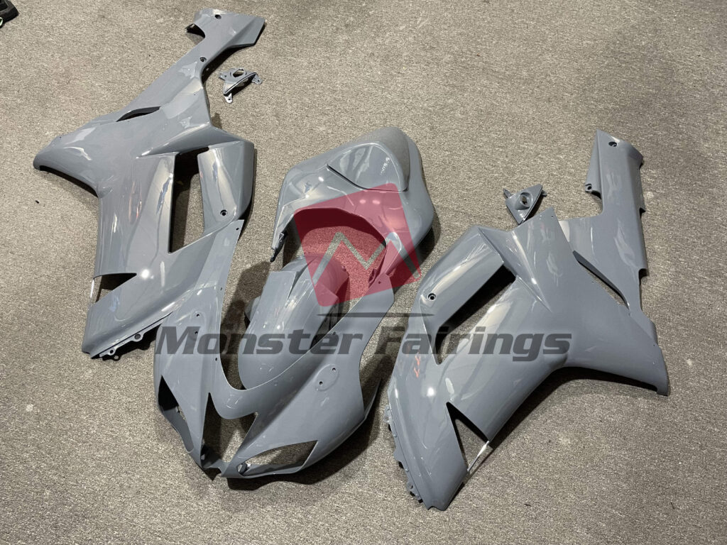 Gloss Nardo Gray ABS fairings for Kawasaki ZX6R 2007 - 2008 - premium OEM fit kit by Monster Fairings