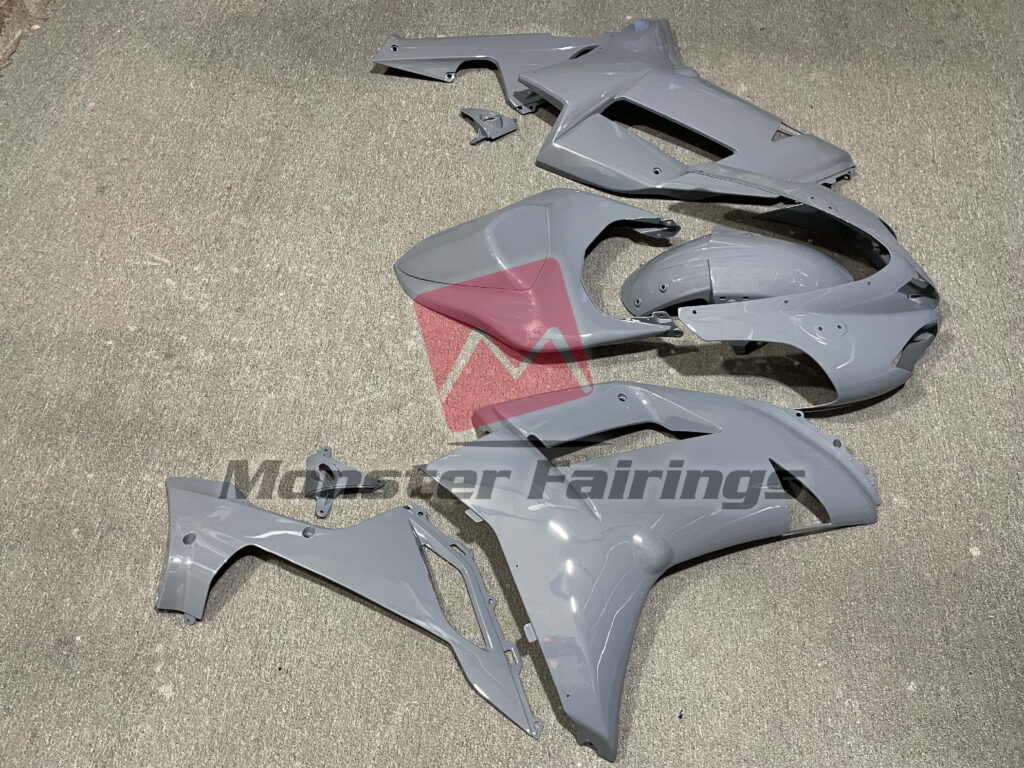 2007 - 2008 Kawasaki ZX6R Gloss Nardo Gray fairing set - ABS injection, custom painted by Monster Fairings