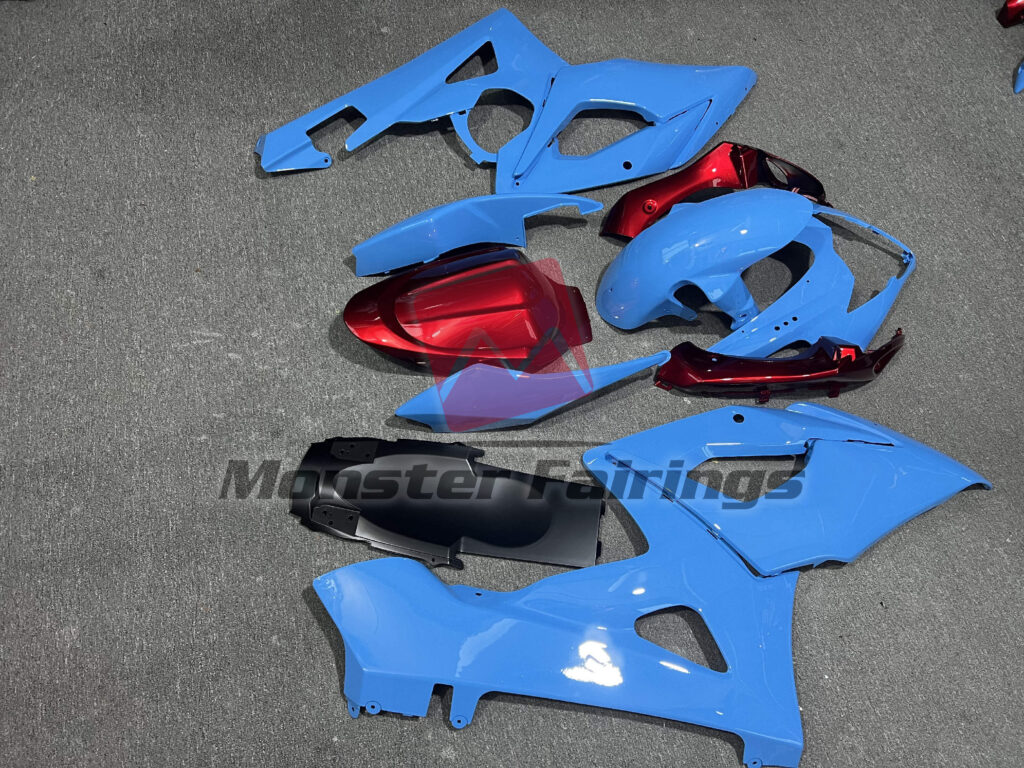 2005 - 2006 Suzuki GSXR Sky Blue Candy Red fairing set - ABS injection, custom painted by Monster Fairings