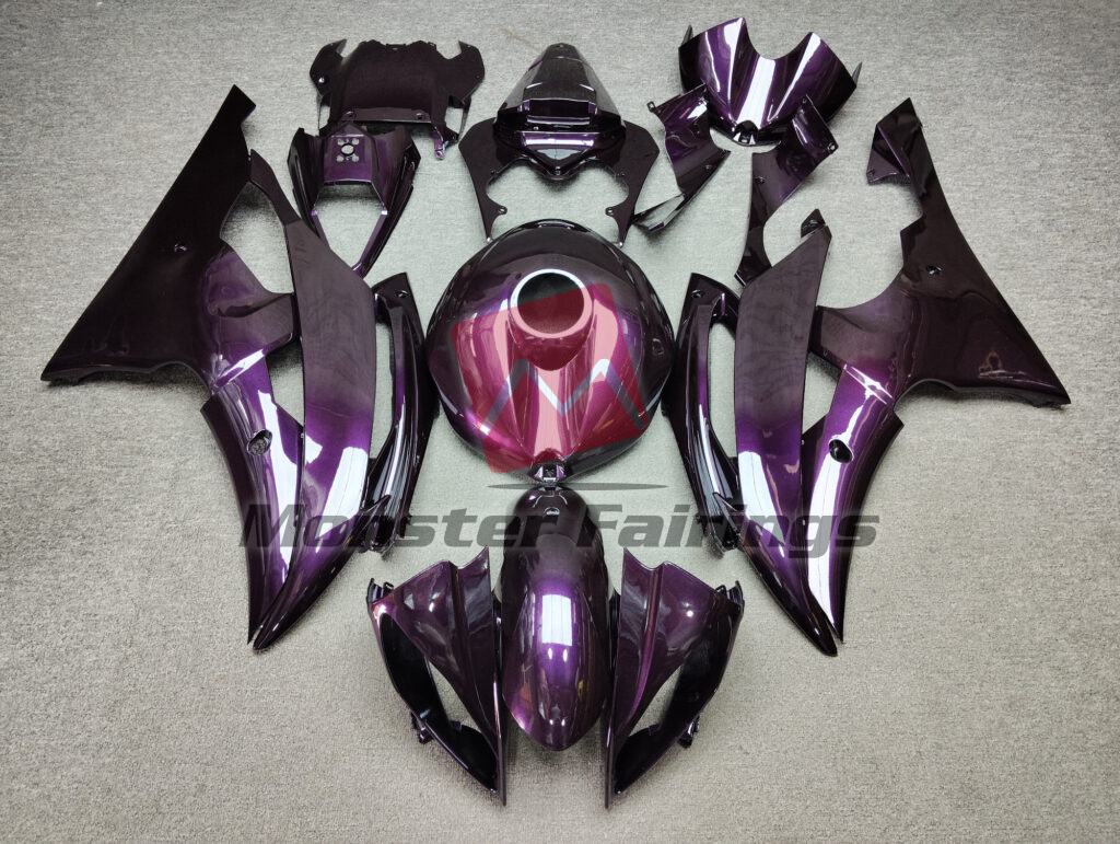 Yamaha R6 2008 - 2016 Gloss Dark Purple ABS fairings - custom motorcycle bodywork kit by Monster Fairings