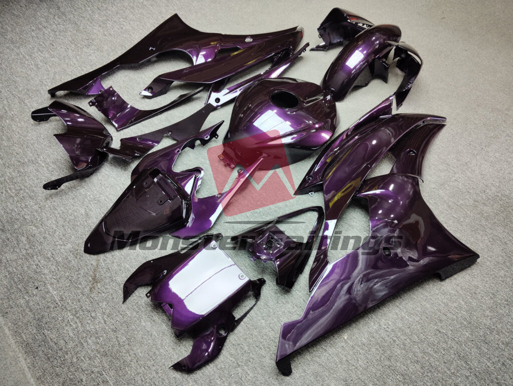 2008 - 2016 Yamaha R6 Gloss Dark Purple fairing set - ABS injection, custom painted by Monster Fairings