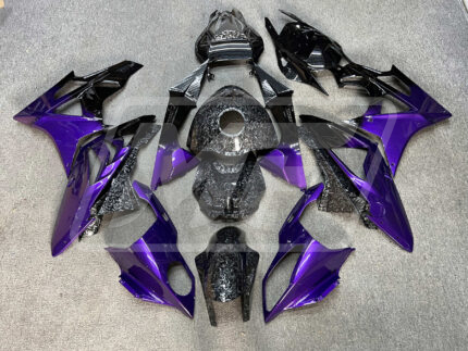 BMW S1000RR 2009-2014 Gloss Purple & Black Gradient with Forged Carbon Fiber Style ABS Fairings | Monster Fairings