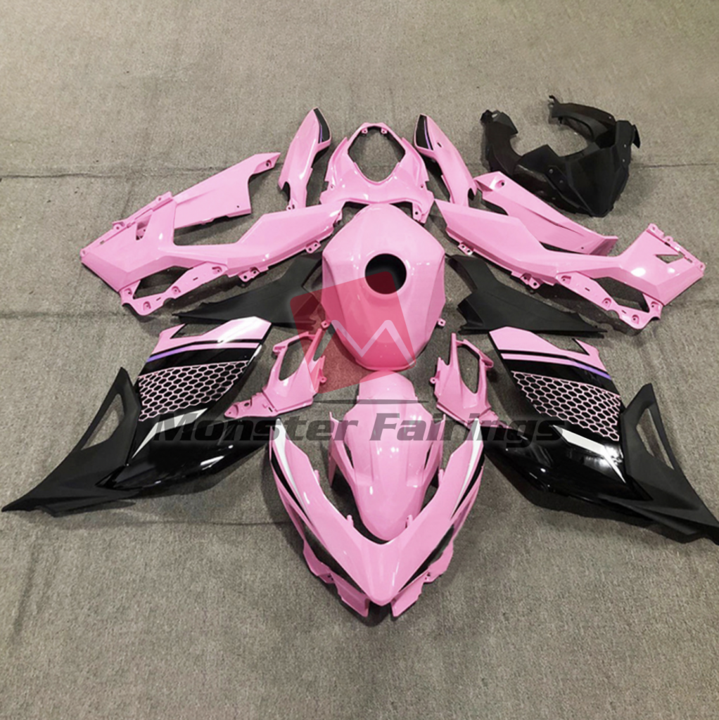 Light Pink and Black Ninja 400 1822 Monster Fairings