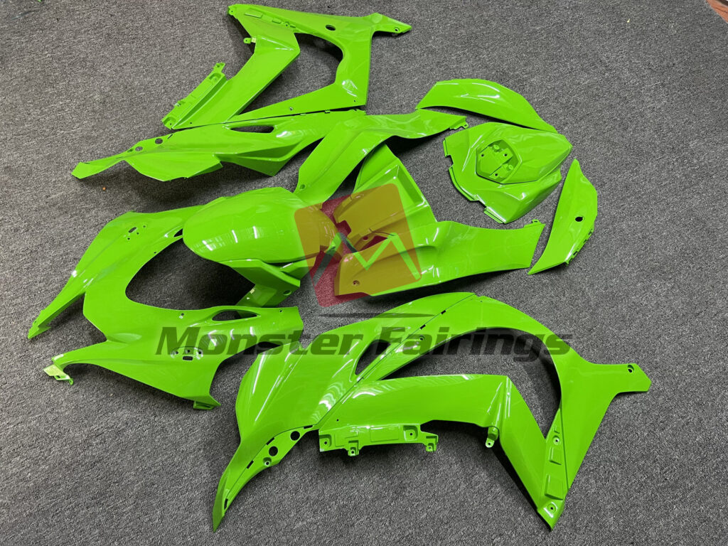 Kawasaki ZX10R custom ABS fairings 2016 - 2020 in Green - durable replacement kit, Monster Fairings