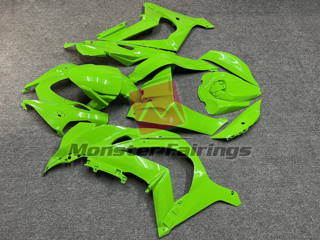 2016 - 2020 Kawasaki ZX10R Green fairing set - ABS injection, custom painted by Monster Fairings