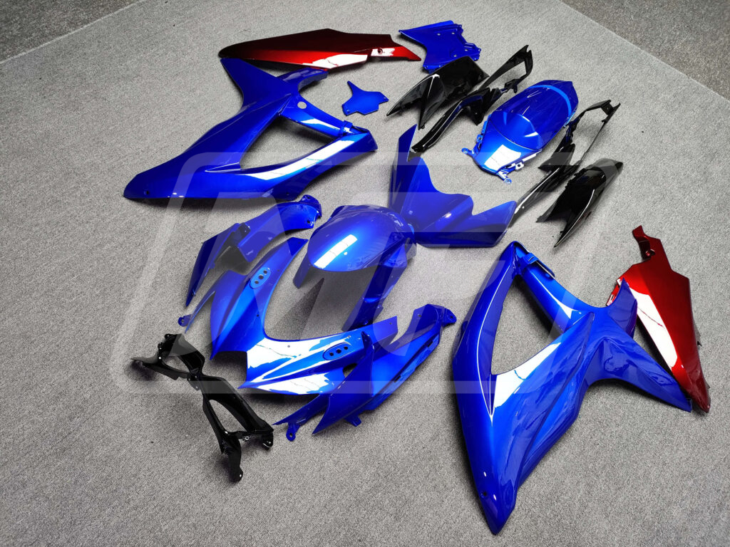 Gloss Deep Blue Red & Black ABS fairings for Suzuki GSXR 600 - 750 2008 - 2010 - premium OEM fit kit by Monster Fairings