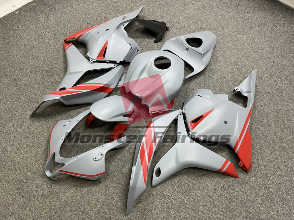 Honda CBR600RR custom ABS fairings 2009 - 2012 in Nardo Grey High Viz Orange - durable replacement kit, Monster Fairings