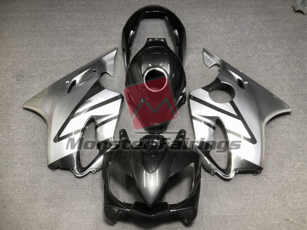 Honda CBR600 F4i 2004 - 2007 Black Silver ABS fairings - custom motorcycle bodywork kit by Monster Fairings
