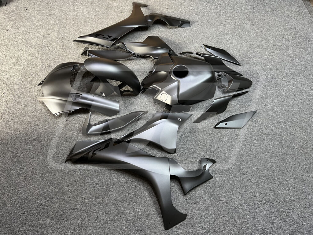 2020 - 2025 Yamaha R1 Matte Dark Gray Gloss Black fairing set - ABS injection, custom painted by Monster Fairings