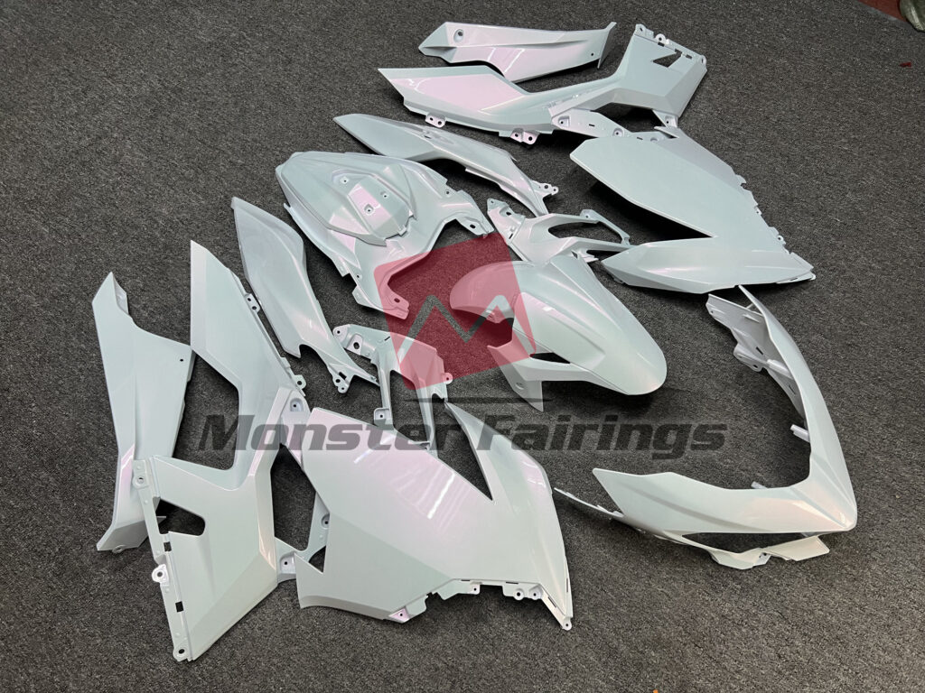 Special White ABS fairings for Kawasaki Ninja 400 2018 - 2024 - premium OEM fit kit by Monster Fairings