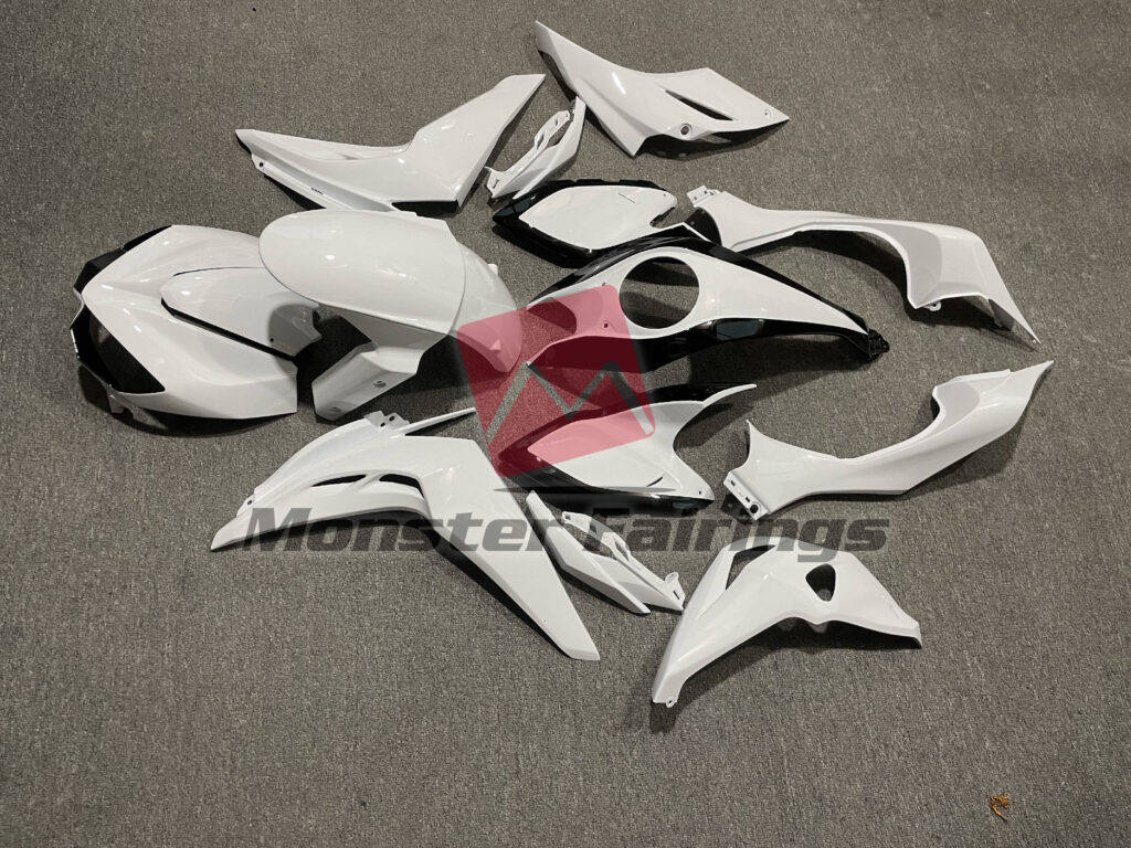 2010 - 2013 Kawasaki Z1000 Gloss White Black fairing set - ABS injection, custom painted by Monster Fairings