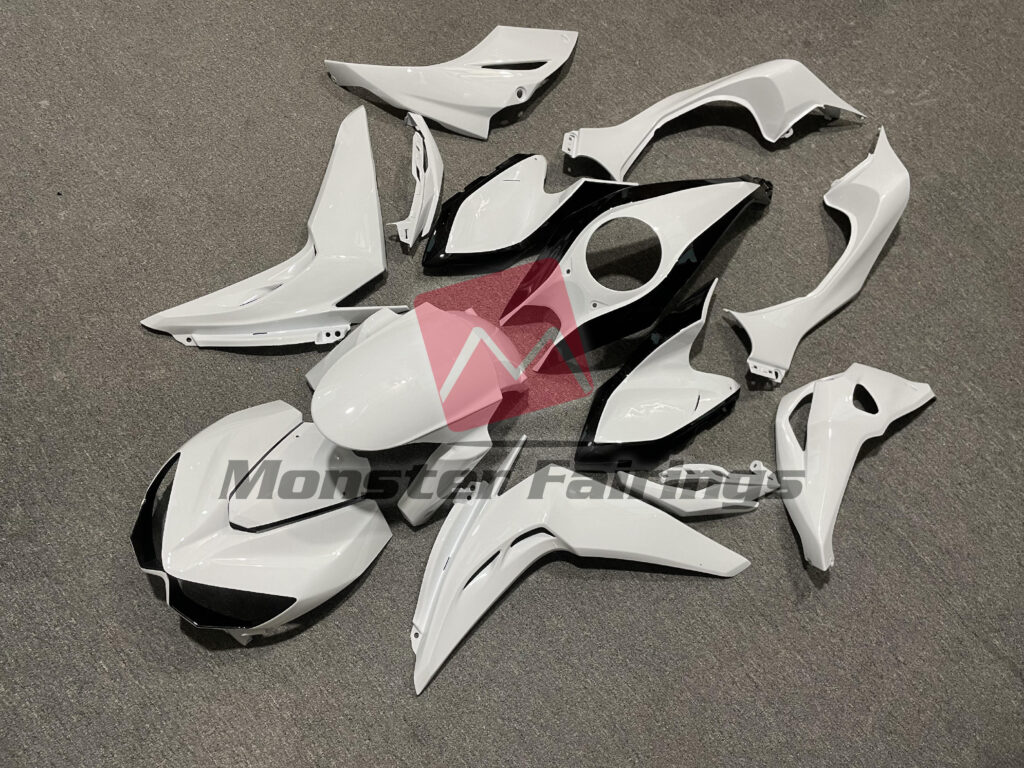 Kawasaki Z1000 custom ABS fairings 2010 - 2013 in Gloss White Black - durable replacement kit, Monster Fairings