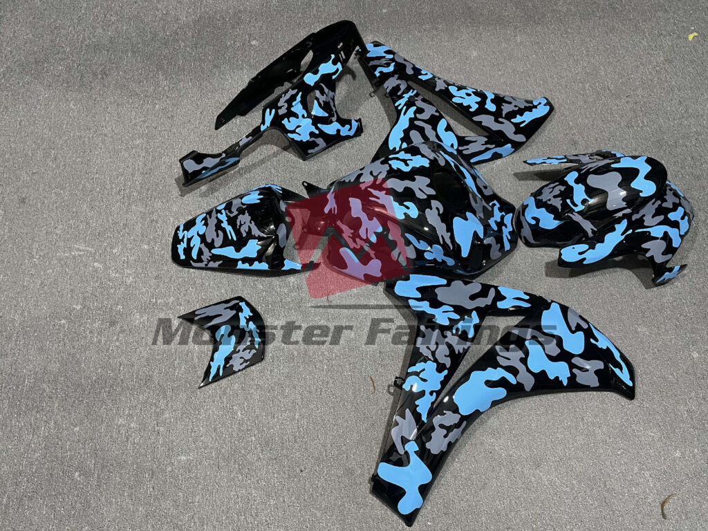 2008 - 2011 Honda CBR1000RR Gloss Camo Sky Blue fairing set - ABS injection, custom painted by Monster Fairings