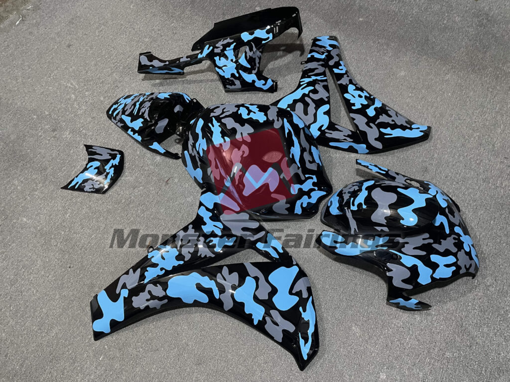 Honda CBR1000RR custom ABS fairings 2008 - 2011 in Gloss Camo Sky Blue - durable replacement kit, Monster Fairings