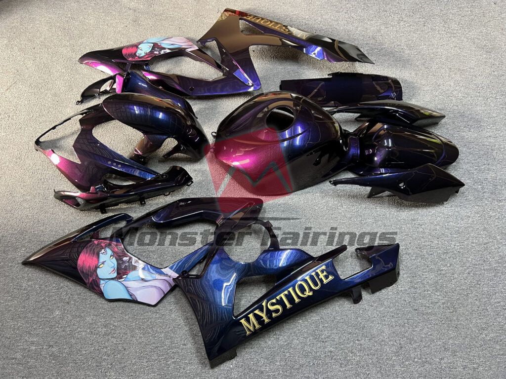 Suzuki GSXR custom ABS fairings 2005 - 2006 in Gloss Purple & Blue Iridescent Mystique - durable replacement kit, Monster Fairings