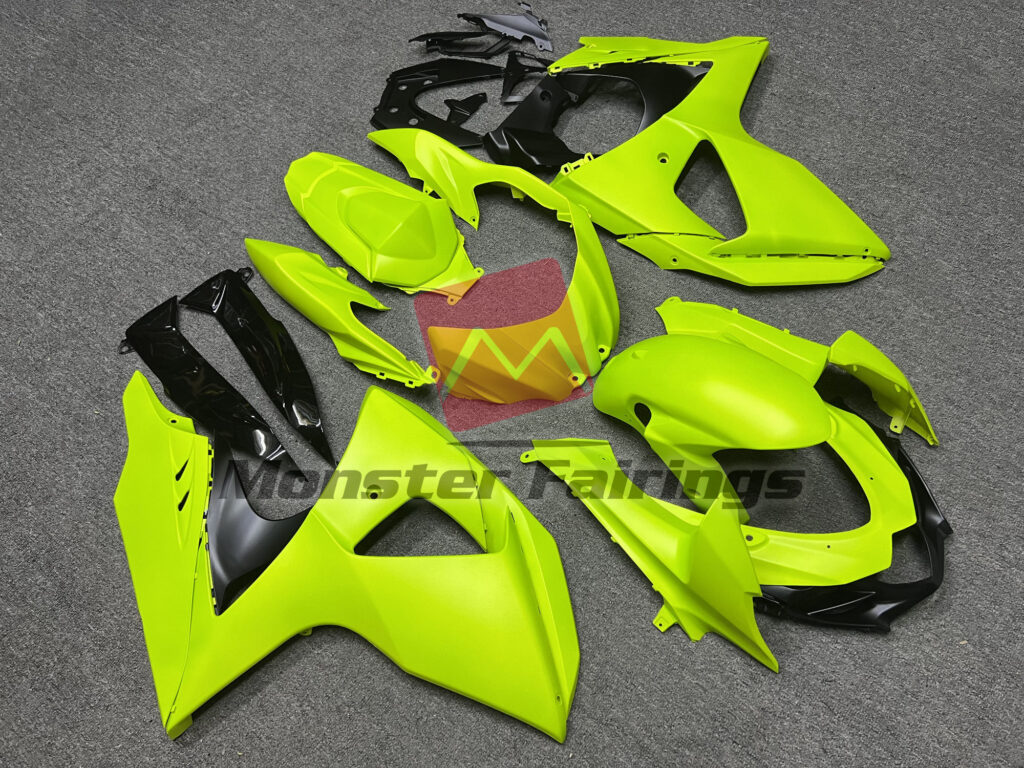 Matte Fluorescent Yellow Gloss Black ABS fairings for Suzuki GSXR 1000 2009 - 2016 - premium OEM fit kit by Monster Fairings