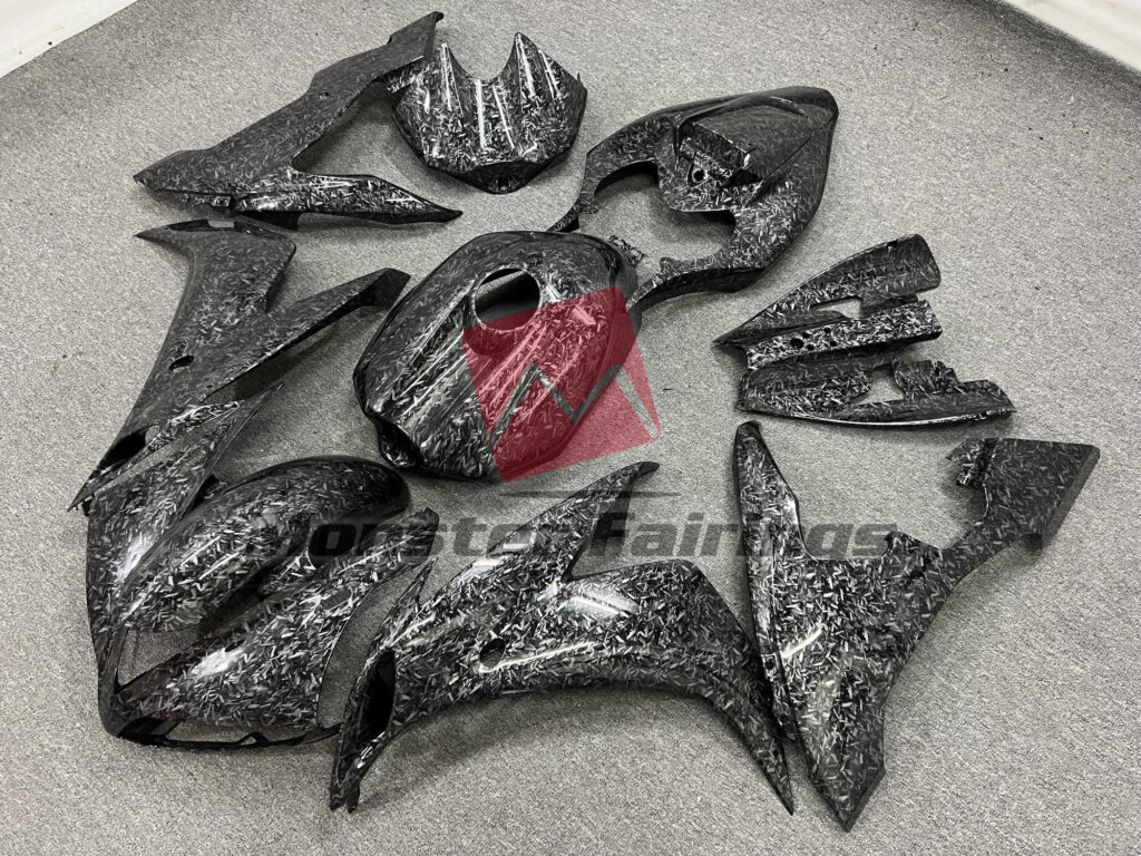 Yamaha R1 custom ABS fairings 2004 - 2006 in Gloss Forged Carbon Fiber Style - durable replacement kit, Monster Fairings