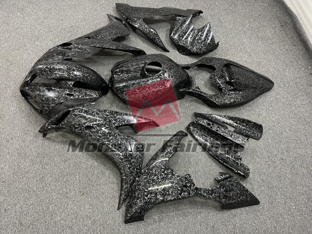 2004 - 2006 Yamaha R1 Gloss Forged Carbon Fiber Style fairing set - ABS injection, custom painted by Monster Fairings