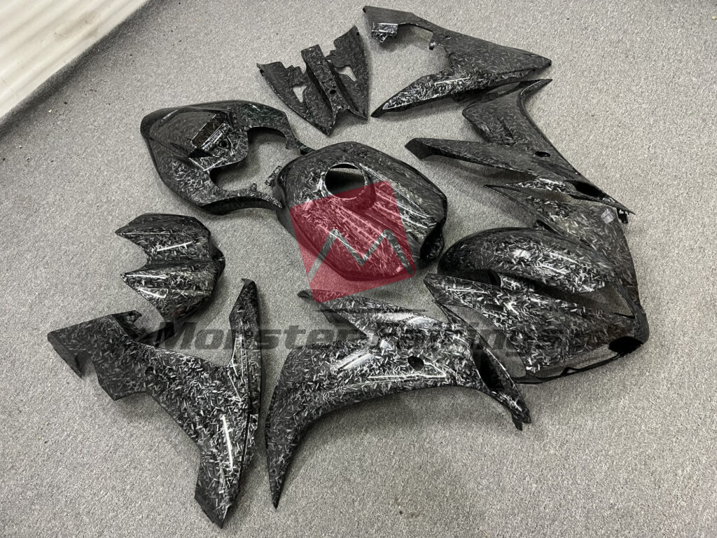 Gloss Forged Carbon Fiber Style ABS fairings for Yamaha R1 2004 - 2006 - premium OEM fit kit by Monster Fairings