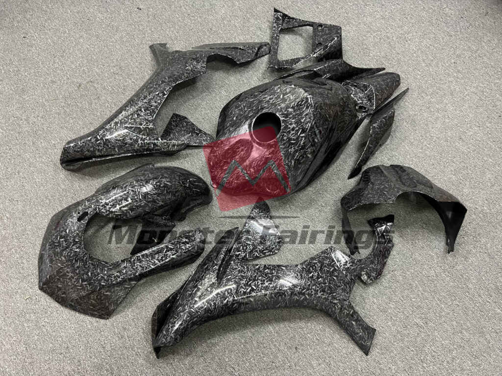 Yamaha R1 custom ABS fairings 2015 - 2019 in Gloss Forged Carbon Fiber Style - durable replacement kit, Monster Fairings