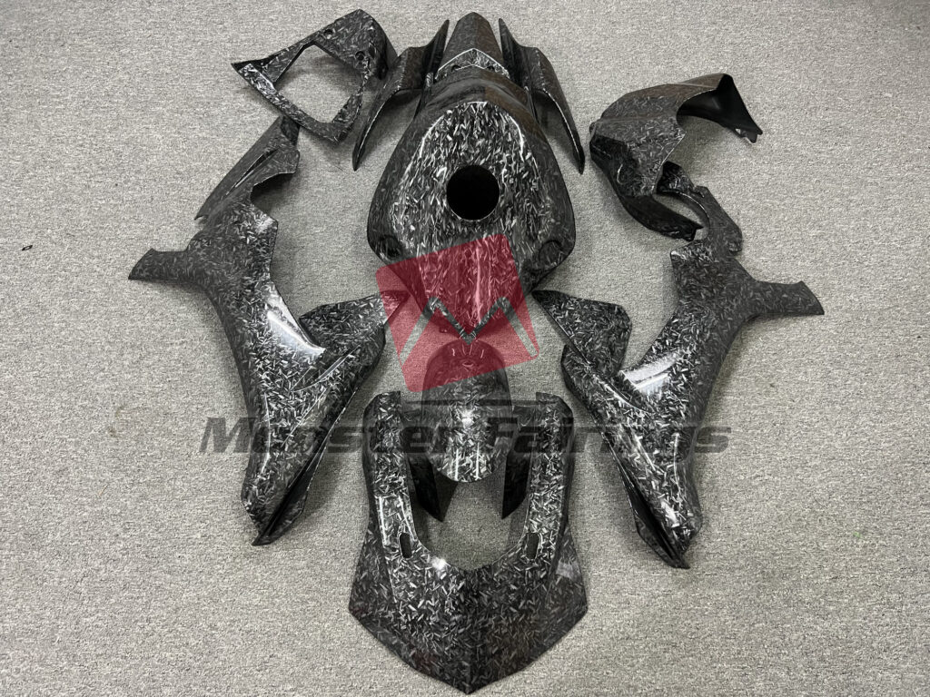 Yamaha R1 2015 - 2019 Gloss Forged Carbon Fiber Style ABS fairings - custom motorcycle bodywork kit by Monster Fairings