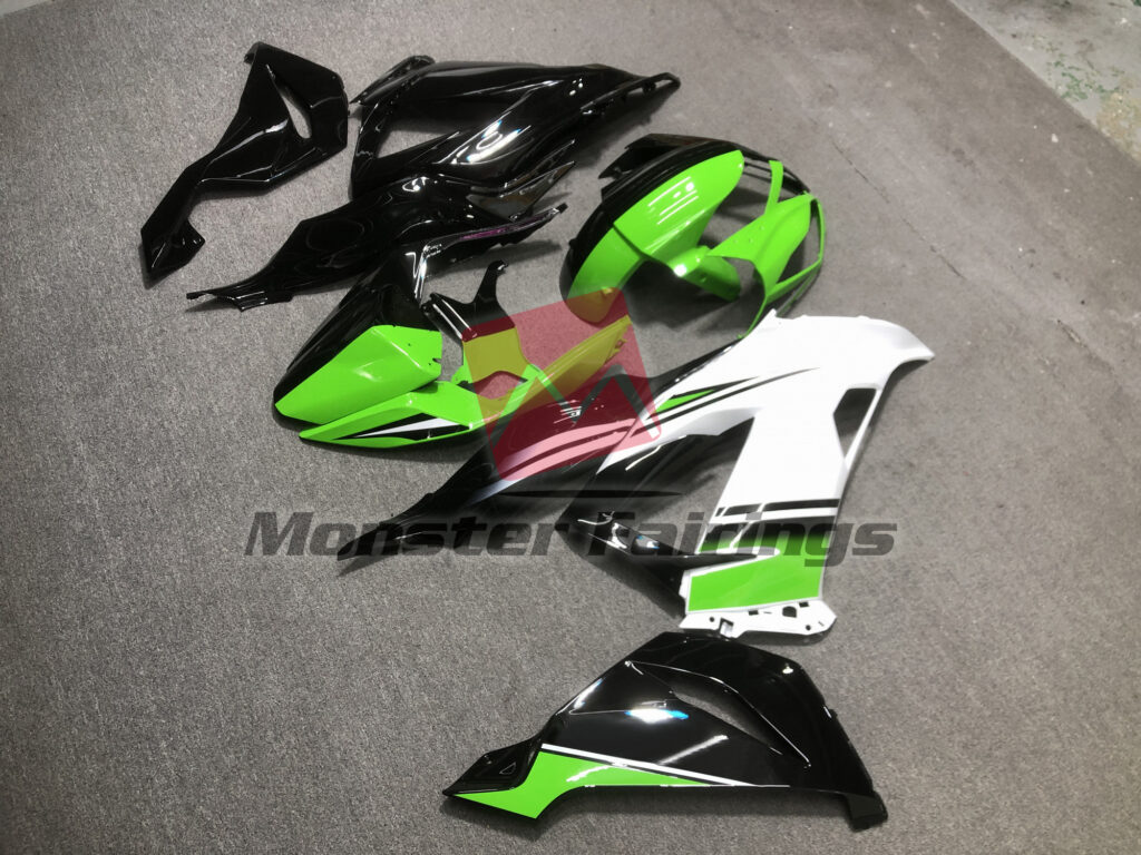 2013 - 2018 Kawasaki ZX6R Half Gloss Black Half OEM Split fairing set - ABS injection, custom painted by Monster Fairings