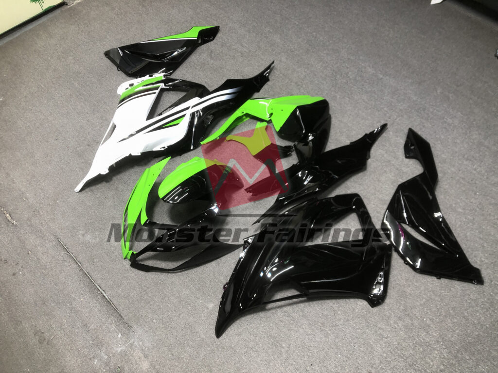 Half Gloss Black Half OEM Split ABS fairings for Kawasaki ZX6R 2013 - 2018 - premium OEM fit kit by Monster Fairings