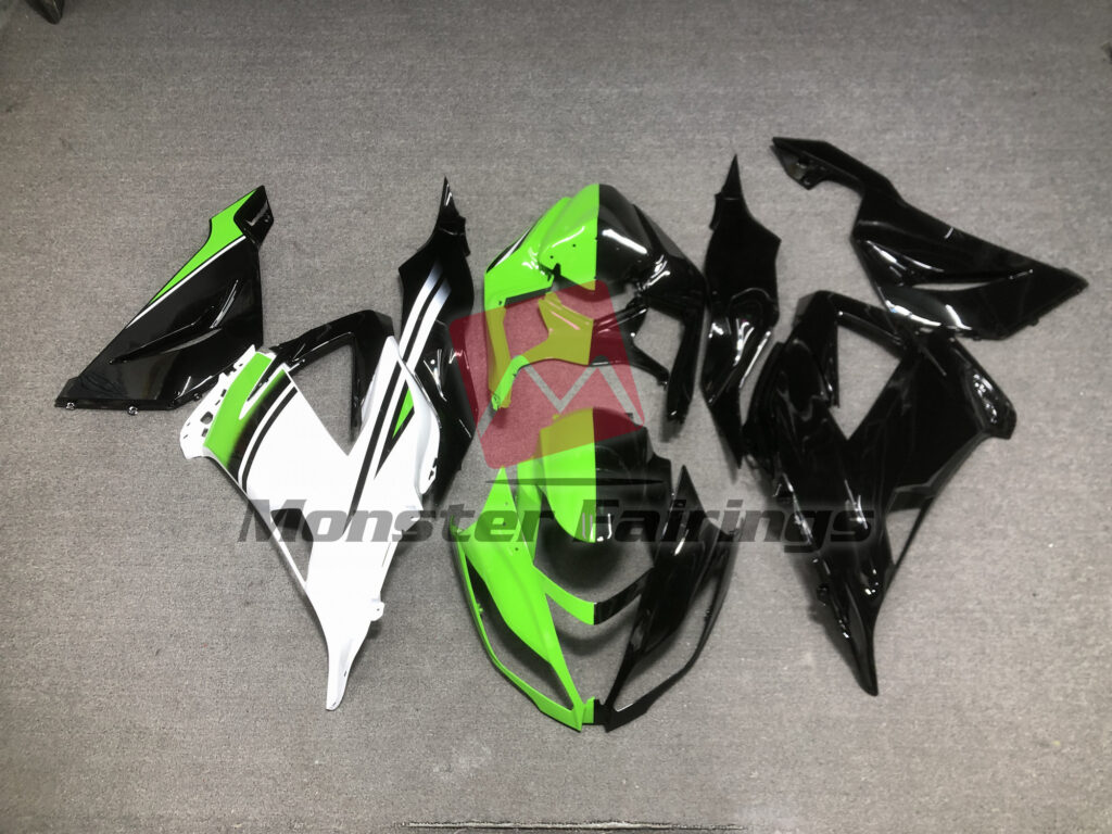 Kawasaki ZX6R 2013 - 2018 Half Gloss Black Half OEM Split ABS fairings - custom motorcycle bodywork kit by Monster Fairings