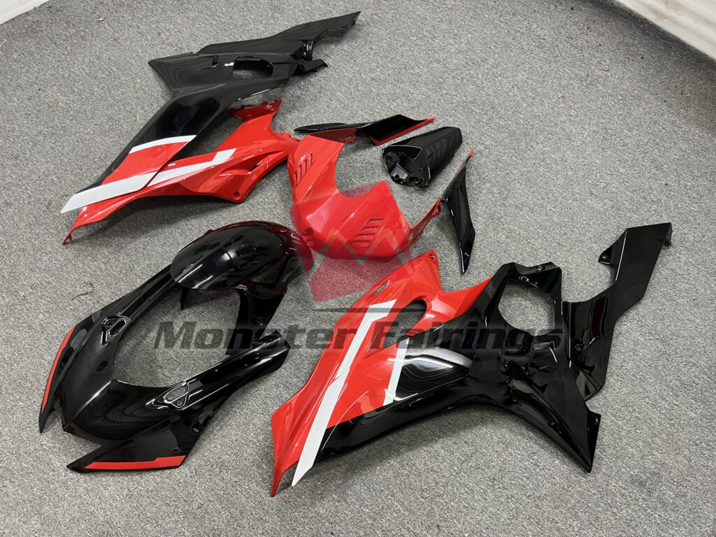 Yamaha R6 custom ABS fairings 2017 - 2022 in Gloss Black Orange - durable replacement kit, Monster Fairings