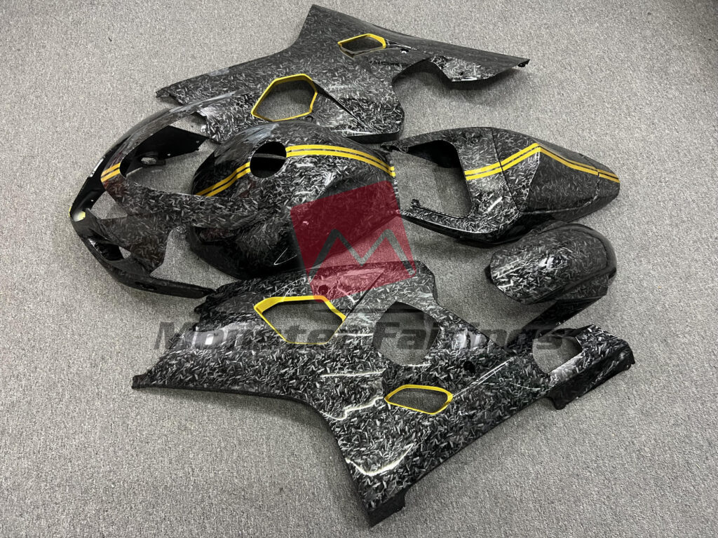 2004 - 2005 Suzuki GSXR Forged Carbon Fiber Style Gold fairing set - ABS injection, custom painted by Monster Fairings