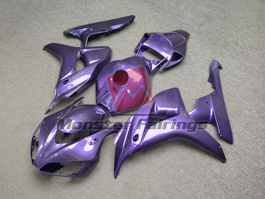 Gloss Purple Carbon Fiber Style ABS fairings for Honda CBR1000RR 2006 - 2007 - premium OEM fit kit by Monster Fairings