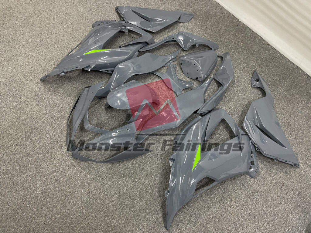 Kawasaki ZX6R custom ABS fairings 2013 - 2018 in Nardo Green - durable replacement kit, Monster Fairings