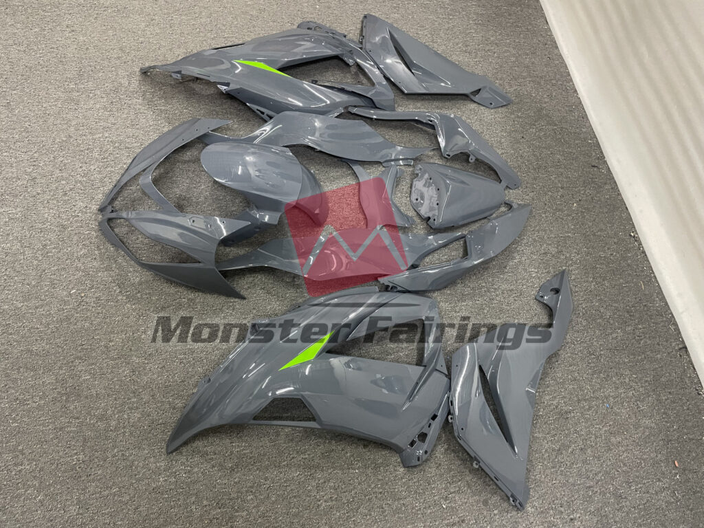 2013 - 2018 Kawasaki ZX6R Nardo Green fairing set - ABS injection, custom painted by Monster Fairings