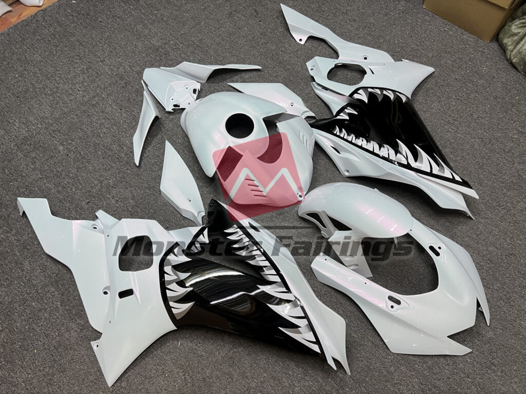 Pearl White Shark ABS fairings for Yamaha R6 2017 - 2022 - premium OEM fit kit by Monster Fairings
