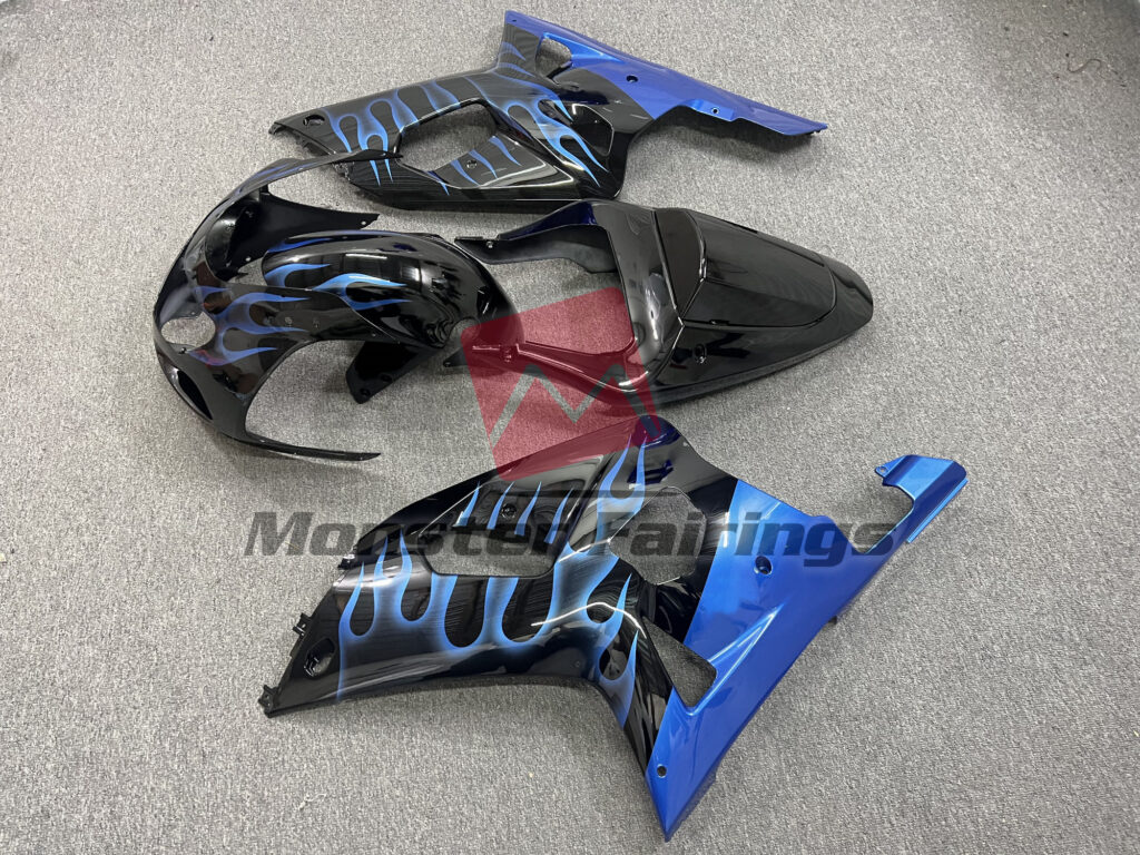 2001 - 2003 Suzuki GSXR Blue Flame fairing set - ABS injection, custom painted by Monster Fairings