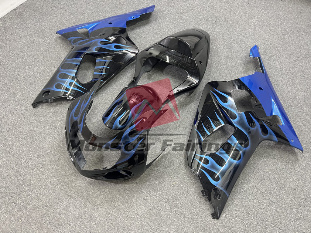 Blue Flame ABS fairings for Suzuki GSXR 600 - 750 2001 - 2003 - premium OEM fit kit by Monster Fairings
