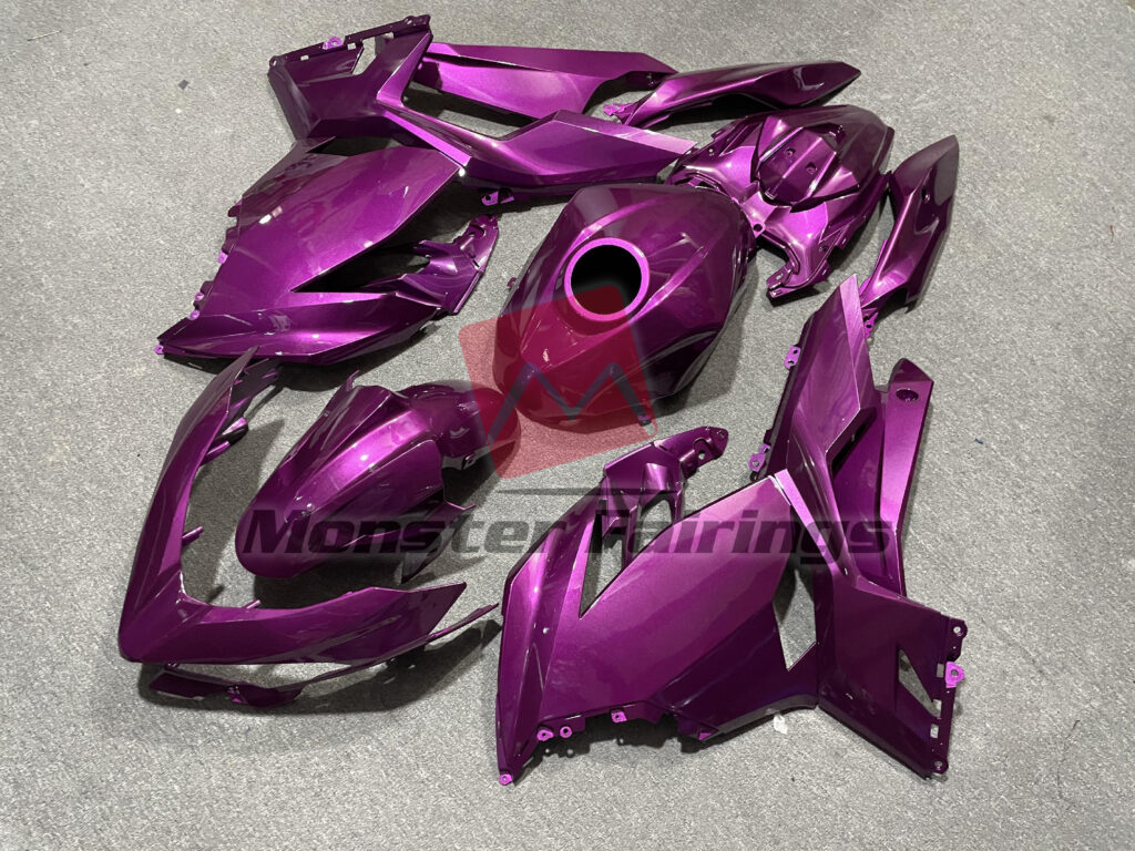 Kawasaki Ninja 400 custom ABS fairings 2018 - 2024 in Candy Purple - durable replacement kit, Monster Fairings