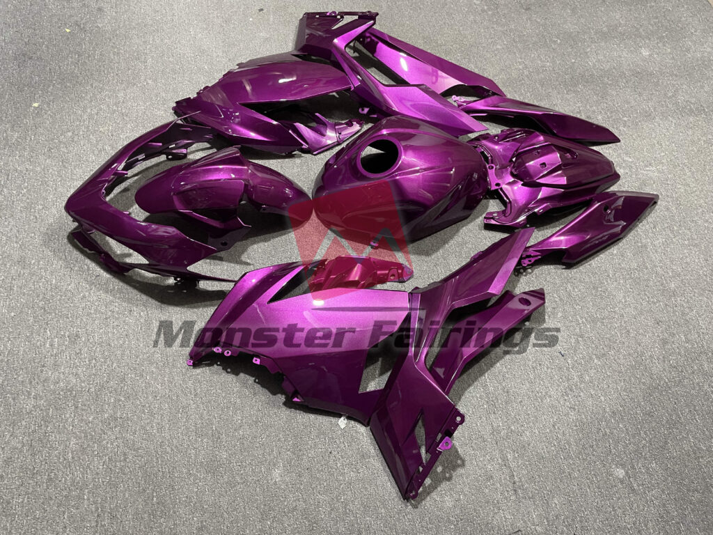 2018 - 2024 Kawasaki Ninja 400 Candy Purple fairing set - ABS injection, custom painted by Monster Fairings