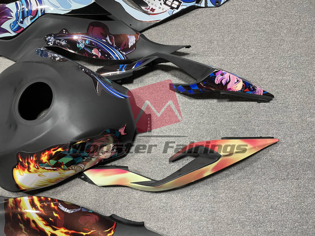 Kawasaki ZX6R 2019 - 2023 ABS fairings, Matte Black Demon Slayer - high - quality motorcycle kit by Monster Fairings
