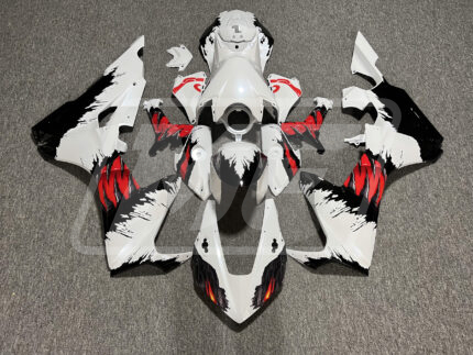 Honda CBR1000RR 2017-2026 Gloss Pearl White & Black Monster ABS Fairings | Monster Fairings