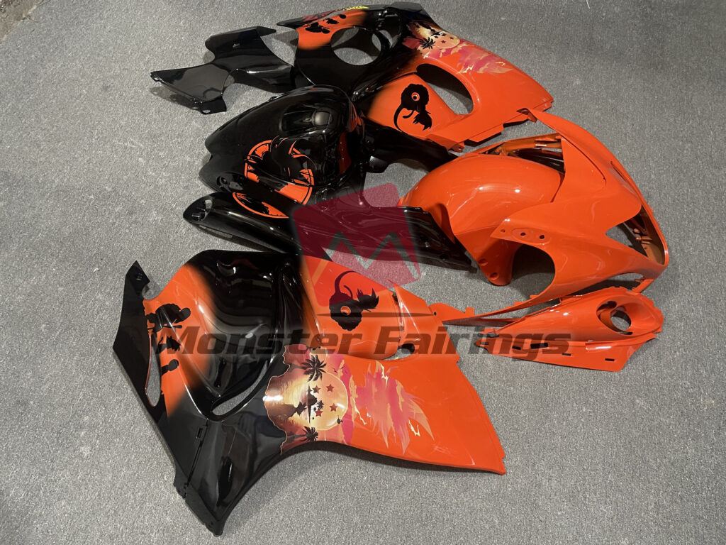 2008 - 2020 Suzuki GSXR Son Goku fairing set - ABS injection, custom painted by Monster Fairings