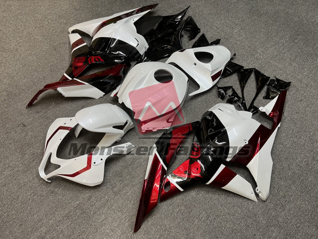 Honda CBR600RR custom ABS fairings 2009 - 2012 in Pearl White Gloss Black The Bull - durable replacement kit, Monster Fairings