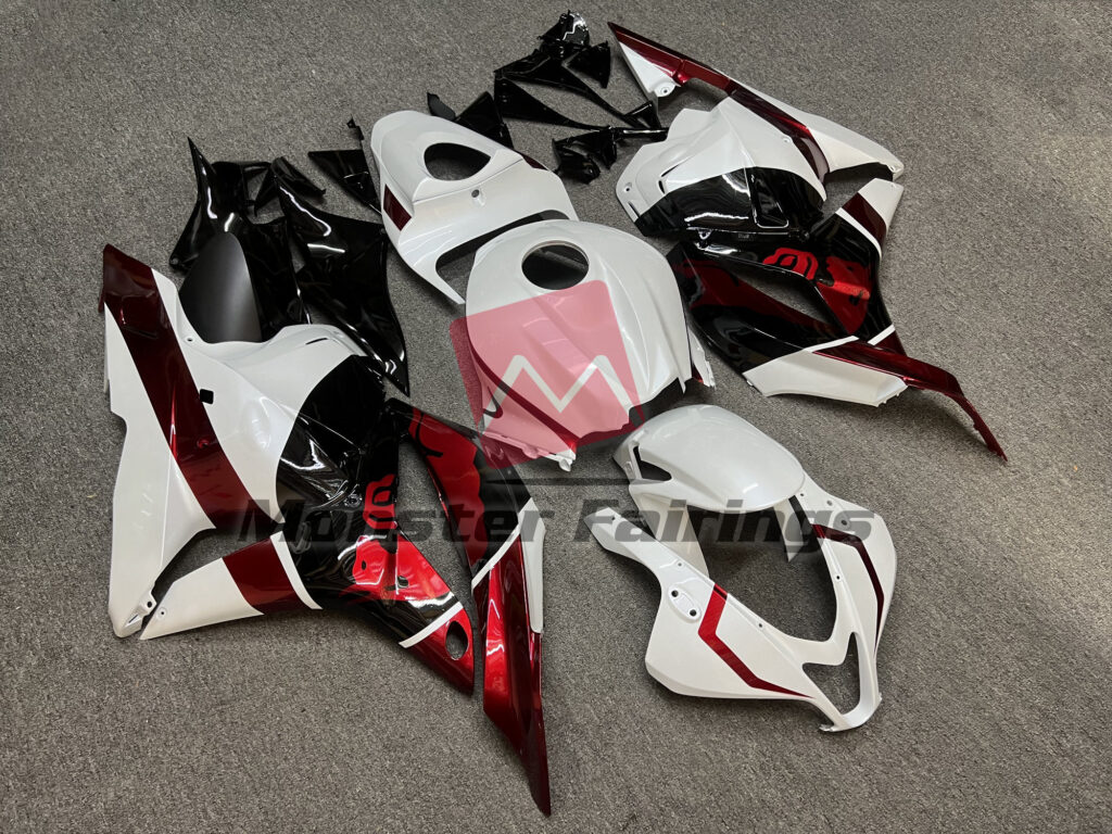 Pearl White Gloss Black The Bull ABS fairings for Honda CBR600RR 2009 - 2012 - premium OEM fit kit by Monster Fairings