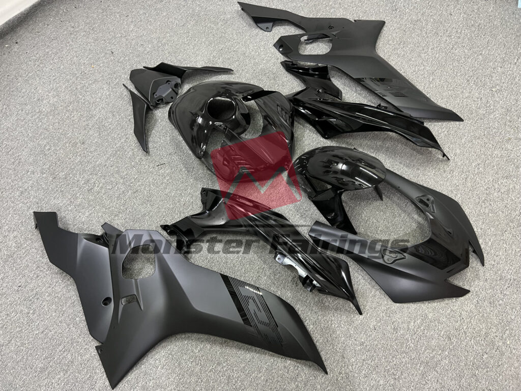 Matte and Gloss Black ABS fairings for Yamaha R6 2017 - 2022 - premium OEM fit kit by Monster Fairings